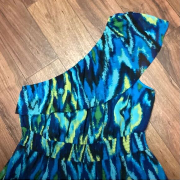 Lane Bryant One Shoulder Ruffled Hem Maxi Dress‎ S16 - Picture 7 of 10